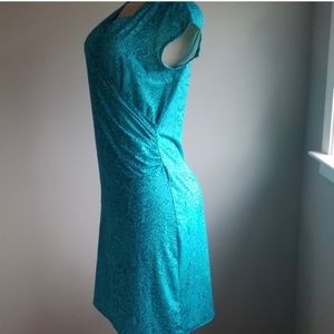 Athleta turquoise floral print dress-S